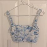Reformation Harbor Longline Scoop Neck Bikini Top In Island Blue NWT Size Small Photo 4