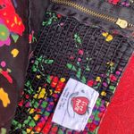 Free People  Poison Apple Black Floral Mini Dress Strapless Shirred Pleated 6‎ Photo 3