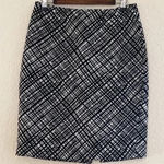 Kasper  Black and White Plaid Pencil Skirt Photo 0