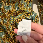 J.Crew Ratti Elephant Print Off-the-Shoulder Ruffle Top Gold Green Size 4 Photo 4
