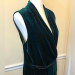 Vince Camuto Emerald Green Crushed Velvet V-Neck Sleeveless Jumpsuit Sz 14 NWT Photo 2