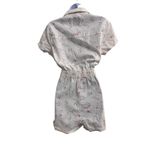 Celebrity Pink  Floral Short Sleeve Snap Front Elastic Waist Collared Romper M Photo 2