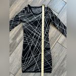 EXPRESS Cold Shoulder BodyCon 3/4 Quarter Sleeve Geometric Print Sweater Dress Photo 7