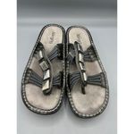 Alegria  PIS-123 Womens Leather Thong Sandals Studs Size‎ 40 Silver Black Photo 1