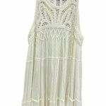 ZARA  Babydoll Dress Cream Size XS Sleeveless Crochet Fringe Swing Bohemian Photo 0