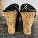 Franco Sarto Black Cork Slide On Cork Wedge Heel Shoes 7 Photo 3