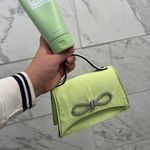 ALDO Lime Green sage green preppy glamour glitz classy Bow Holiday Mini Purse small bag miniature Photo 0