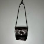 Brighton  Black & Brown Leather Croc Embossed Bucket‎ Crossbody Bag CP Photo 1