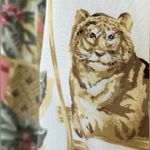 Alfred Dunner Vintage coastal Grandma Grannycore 100% silk cheetah tropical blouson jacket 16 Photo 3