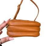 Boutique  Womens Zipper Pocket Crossbody Purse Caramel‎ Brown Faux Leather Travel Photo 5