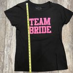 Spencer’s Team Bride Black with Pink Glitter Letters Tshirt Size Large Photo 4
