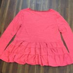 Anthropologie Deletta Pink Thea Peplum Ruffle Top Photo 5