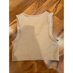 OFFLINE by Aerie Ribbed Cropped Tank Top Sleeveless Beige Activewear bra minimal Tan Size M Photo 3