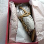 Sam & Libby NIB Pearl Natural Gold Chain Flat Sandals Size 10 Photo 0