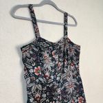 Loft Ann Taylor Dark Paisley Floral Gray Button Down Sundress Size 6 Sleeveless Photo 5