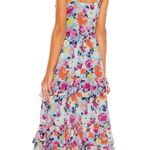 Revolve NWOT Womens BANJANAN Serafina Maxi Floral Ruffle Dress in Fiesty Sky Blue Photo 1