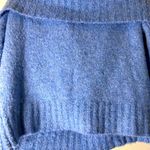 Mango  off the shoulder textured knit light blue sweater size Large Photo 8