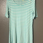 Joe Boxer Medium Teal White Striped T-Shirt Dress Casual Comfy Photo 0