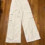 Torn By Ronny Kobo  Wide Leg Cargo Pant Linen Blend Bernee $350 large stone color Photo 2