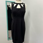 Eliza J  | Triangle Cutout Sleeveless Shift Dress - [size 8 in Black] LBD Photo 7