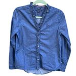 Tommy Hilfiger  DENIM RUFFLE BUTTON DOWN Photo 0