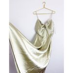 ZARA NWT Satin Sweetheart Midi Dress Size XL Pistachio Green Cocktail Wedding Photo 11