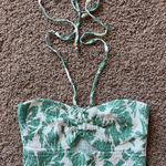 By Together  Tropical Palm Hawaiian Floral‎ Smocked Cutout Crop Top Womens Medium Photo 0