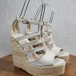 Balenciaga Womens Arena Wedge Sandals 39 US 9 White Strappy Espadrille Platform Photo 1