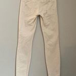 MOTHER Denim Mother The Looker Skinny Jeans in Cream For a Day 25 Ivory Distressed Low Rise Photo 4