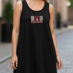 Black Snowman Vintage Christmas Holiday Granny Party Cottage Dress Plus 22W Photo 0