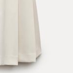 ZARA  mini dress pleated skirt collar button up ivory casual classic old money Photo 13