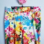Escada Cruise Style Tropical Ocean Ankle Pants Yellow Size L Photo 3