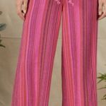 Sundance NWT Hana Stripe Pink Wide Leg Pants Size PM Medium Petite Boho Beachy Photo 0