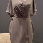 Women’s Gray Chiffon Bat Wing Sleeve Formal Party orBridesmaid Dress NWOT Medium Gray Photo 0