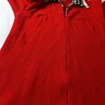 Vanity Fair Vintage  Red Fleece Gown Robe Leopard Print Collar & Cuffs Sz 18 Photo 6