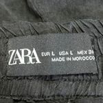 ZARA Women's Black Drawstring High Waisted Wide Leg Casual Mini Shorts Size L Photo 3