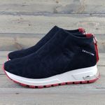 DKNY Mylo Sneakers Black, Silver & Red With White Platform Tennis Shoes 10 Photo 3