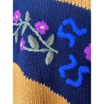 Vintage mustard yellow floral Sweater medium Photo 3