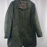 Eddie Bauer Sportshop Quilted Trench Coat in Green Size Petite Medium Photo 0