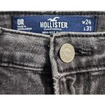 Hollister Womens Flare Jeans Size 26 Dark Wash High Rise Frayed Hem Trendy Photo 2