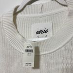 Aerie NWT  WHITE PULLOVER SWEATER SIZE MEDIUM OVERSIZED RIBBED KNIT CREWNECK Photo 2