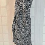 Abercrombie & Fitch black and white spotted true wrap long sleeve dress size xsp Photo 5