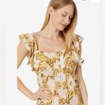 Madewell  Angelina Chamomile Tea Yellow Floral Flutter Sleeve Maxi Dress Size 0 Photo 4