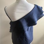 J.O.A. Navy Ruffle One-Shoulder Blouse medium Photo 7