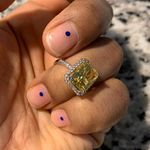 Beautiful Yellow Stone Australian Crystal Square Ring! Photo 2