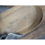 Naot Silver Leather Slide Sandals EU 39 US 8 Comfort Cork Footbed Boho Photo 3