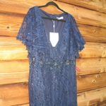 Mac Duggal  67493 Womens Blue VINTAGE FLUTTER SLEEVE EVENING GOWN Dress Photo 7