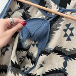 Dress Barn  Vintage Southwestern Aztec Native Print Cotton Knit Cropped Blazer Photo 5