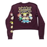 Nickelodeon Rugrats Size XS Burgundy Crop Long Sleeve Cotton Tee. Preloved Photo 1