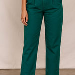 Big Bud Press Trousers Women’s Petite Small Green High Rise Relaxed Fit Cotton Size 26 Photo 0